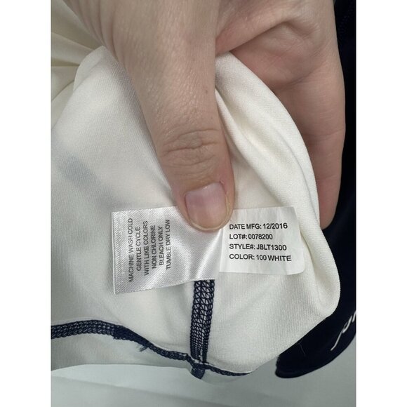 Johnnie O Zuma Swim Top Boys 14 White Blue Surf Ocean Pool Beach Vacation - Picture 4 of 9